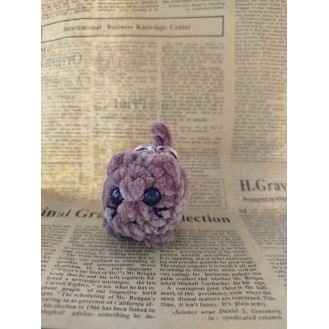 Mačka - heklani privjesak - smeđa